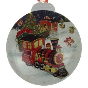 Brownlow Toy Train Christmas Tree Ornament Metal White 4" Gift Susan Winget Gift